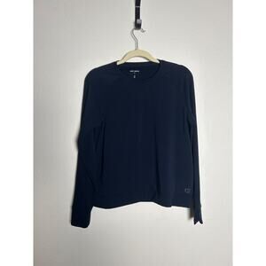 Cozy Earth Women’s Bamboo Pullover Crew Navy Blue Size M Loungewear Sleep Soft